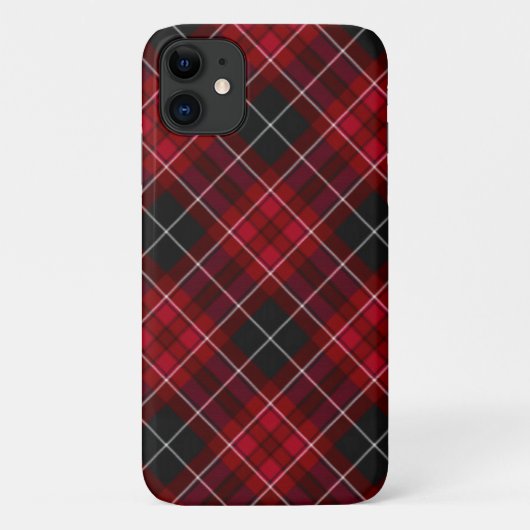 Rood en zwart Tartan Plaid Case-Mate iPhone Case (Achterkant)