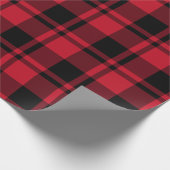 Rood en zwart Tartan Pset Cadeaupapier (Hoek)