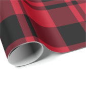 Rood en zwart Tartan Pset Cadeaupapier (Rol Hoek)
