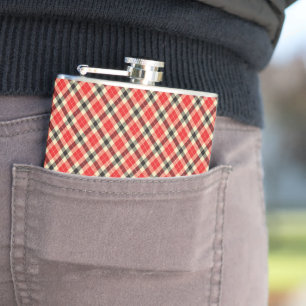 Rood en zwart Tartan Pset Heupfles