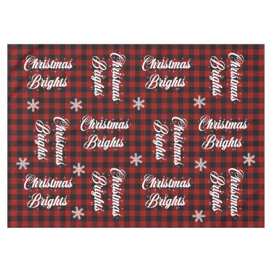 Rood en zwart Tartan Snowflake Kerstmis T Tafelkleed (Voorkant (Horizontaal))