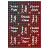 Rood en zwart Tartan Snowflake Kerstmis T Tafelkleed (Voorkant)
