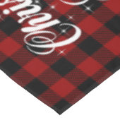 Rood en zwart Tartan Snowflake Kerstmis T Tafelkleed (Gekanteld)