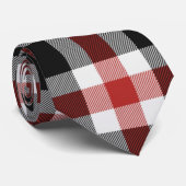 Rood en zwart tartan Stropdas (Opgerold)