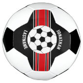 Rood en Zwart Team Kleuren Aangepaste Naam Voetbal (Gedraaid)