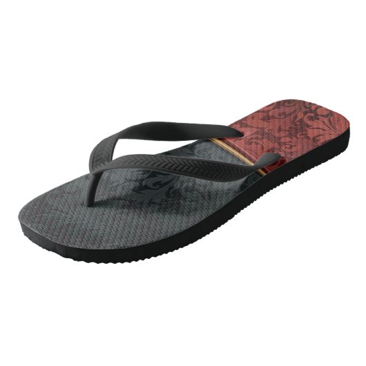  rood en zwart teenslippers (Schuin)