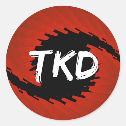 Rood en Zwart TKD Hurricane Ronde Sticker (Voorkant)
