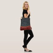  rood en zwart tote bag (Op model)