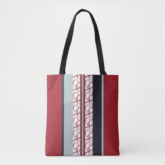 Rood en zwart tote bag (Voorkant)