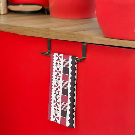 Rood en Zwart Tribal Patroon Theedoek