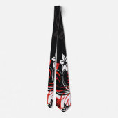 Rood en zwart Tribal Print Stropdas (Achterkant)