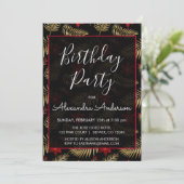 Rood en zwart Tropisch Blad Elk Leeftijd Verjaarda Kaart (Staand voorkant)