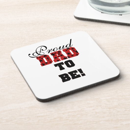 Rood en Zwart Trots Papa om geschenken te zijn Drankjes Onderzetter (Linkerzijde)