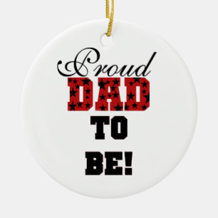 Rood en Zwart Trots Papa om geschenken te zijn Keramisch Ornament