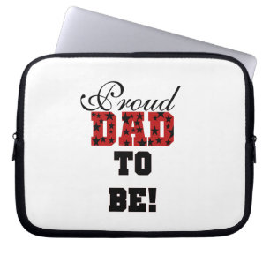 Rood en Zwart Trots Papa om geschenken te zijn Laptop Sleeve