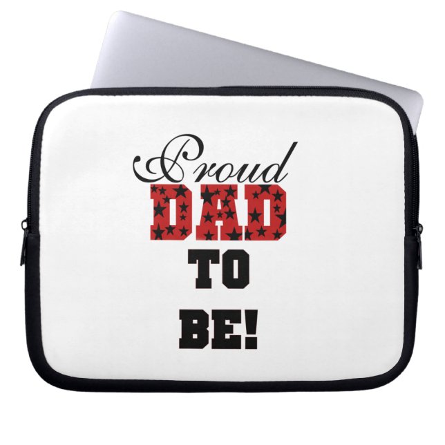 Rood en Zwart Trots Papa om geschenken te zijn Laptop Sleeve (Voorkant)