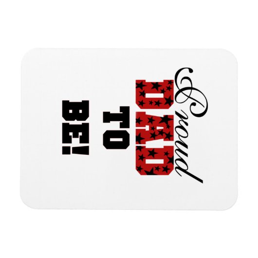 Rood en Zwart Trots Papa om geschenken te zijn Magneet (Horizontaal)