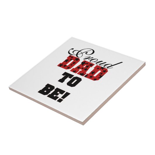 Rood en Zwart Trots Papa om geschenken te zijn Tegeltje (Zijkant)
