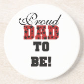 Rood en Zwart Trots Papa om geschenken te zijn Zandsteen Onderzetter (Voorkant)