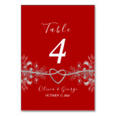 Rood en Zwart Trouwtafel Nummer Kaart (Achterkant)
