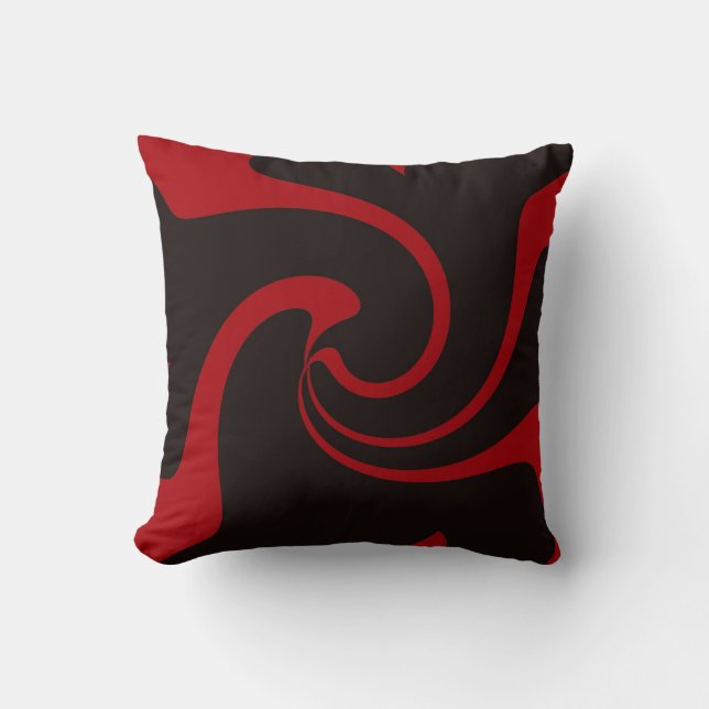 Rood en zwart Twist Kussen (Voorkant)