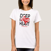 Rood en zwart TX State Cutout Deep in hart T-shirt (Voorkant)