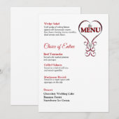 Rood en Zwart Uitnodiging Formaat Menu (Voorkant / Achterkant)