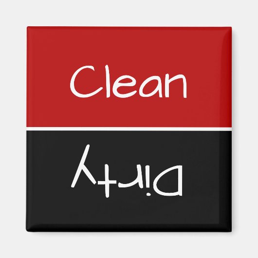 Rood en Zwart Vaatwasser Magneet (Voorkant)