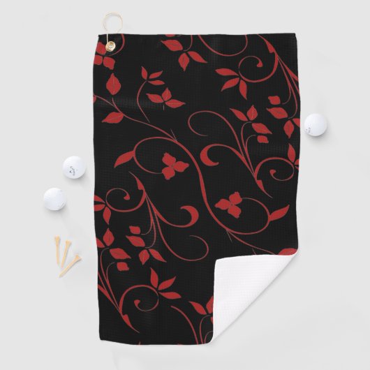 Rood en zwart, verdovend golfhanddoek (Insitu)
