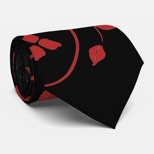 Rood en zwart, verdovend stropdas (Opgerold)