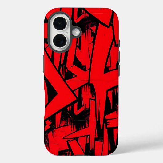 Rood en zwart verspreid Case-Mate iPhone case (Achterkant)