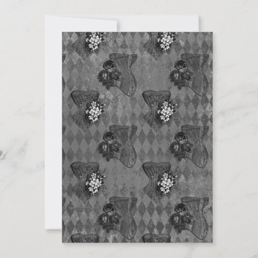 Rood en zwart vezel Gothische stellen Shower Kaart (Achterkant)