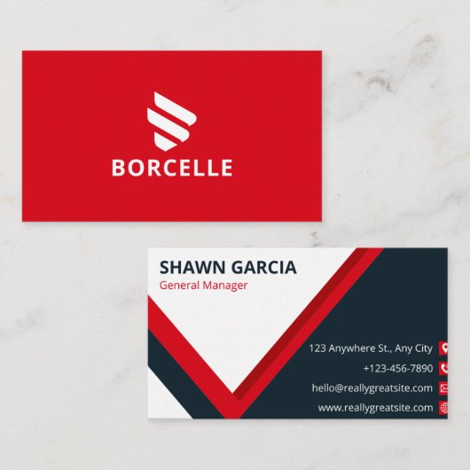 Rood en zwart visitekaartje (Voorkant / Achterkant)