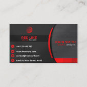 Rood en zwart visitekaartjes sjabloon (Voorkant)