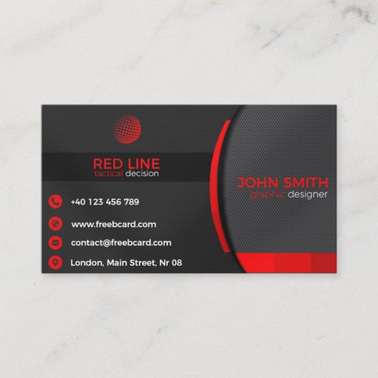 Rood en zwart visitekaartjes sjabloon (Voorkant)