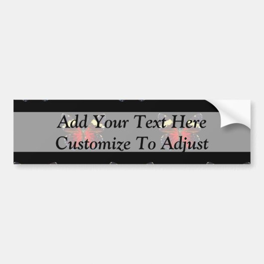 Rood en zwart vlinderpatroon bumpersticker (Voorkant)