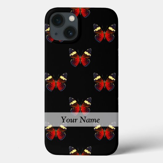 Rood en zwart vlinderpatroon Case-Mate iPhone case (Achterkant)