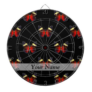Rood en zwart vlinderpatroon dartbord