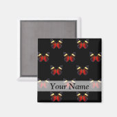 Rood en zwart vlinderpatroon magneet (Voorkant / Achterkant)