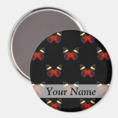 Rood en zwart vlinderpatroon magneet (Voorkant / Achterkant)