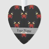 Rood en zwart vlinderpatroon ornament (voorkant)
