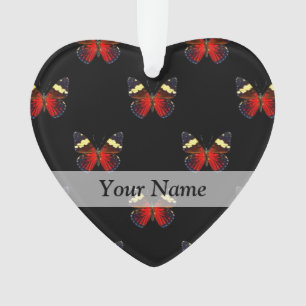 Rood en zwart vlinderpatroon ornament