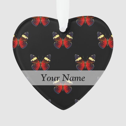 Rood en zwart vlinderpatroon ornament (voorkant)