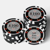 Rood en zwart vlinderpatroon poker chips (Opstapeling)