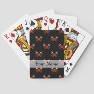 Rood en zwart vlinderpatroon pokerkaarten