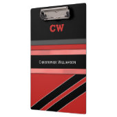 Rood en zwart voegen naam initiaal kantoor toe klembord (Links)