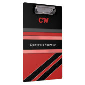 Rood en zwart voegen naam initiaal kantoor toe klembord (Rechts)