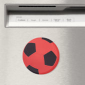 Rood en zwart Voetbal magneet (Insitu (Vaatwasser))