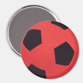 Rood en zwart Voetbal magneet (Voorkant / Achterkant)
