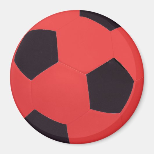 Rood en zwart Voetbal magneet (Voorkant)